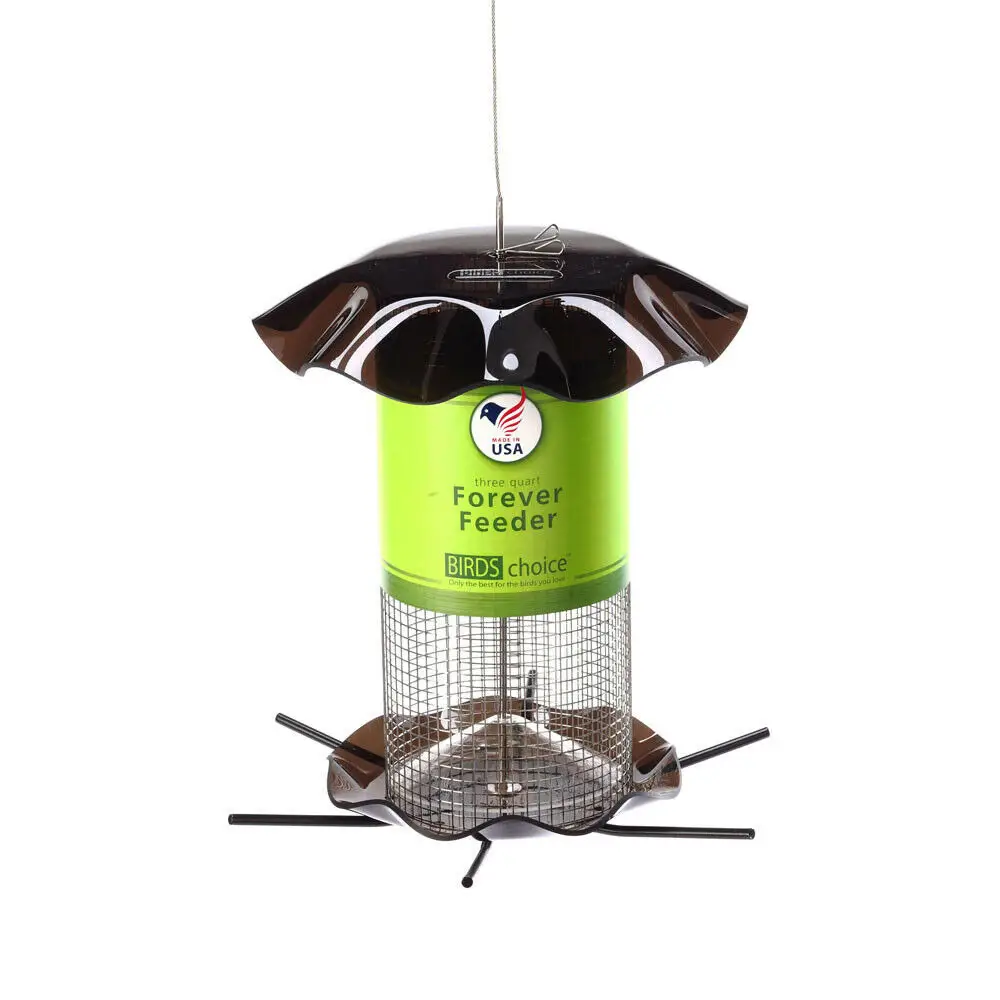 Birds Choice FF206 3 Quart Sunflower Forever Feeder - Smokey Top and Bottom